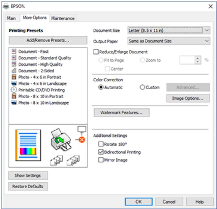 EPSON XP-8600 - Selecting Additional Layout and Print Options - Windows - 1