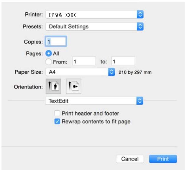 EPSON WORKFORCE WF-2830 DWF - Print dialog - 1