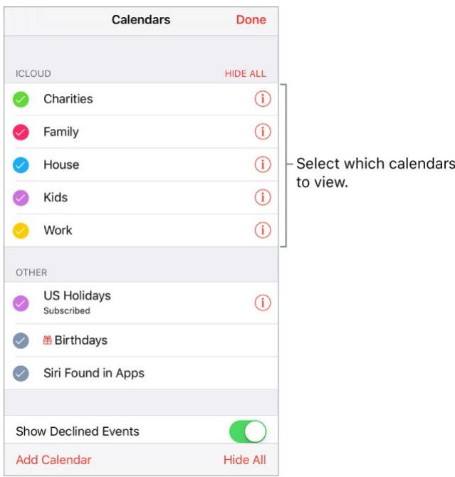 APPLE IPHONE 8 - Use multiple calendars - 1