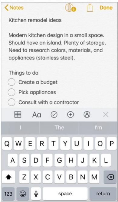 APPLE IPHONE 8 - Format notes and add attachments - 1