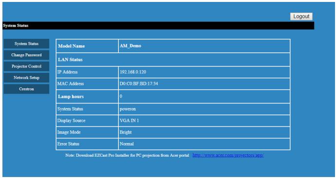 ACER C202I - System Status - 1