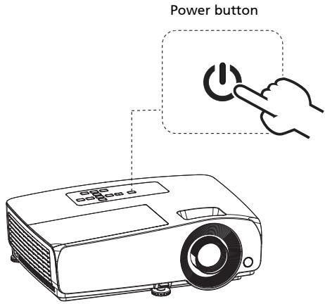 ACER V6520 - Turning on the Projector - 1