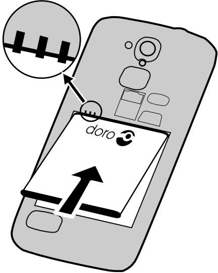 DORO PHONEEASY 508 - Insérer la batterie - 1