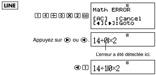 CASIO FX92 COLLEGE - Affichage de l'emplacement d'une erreur - 1