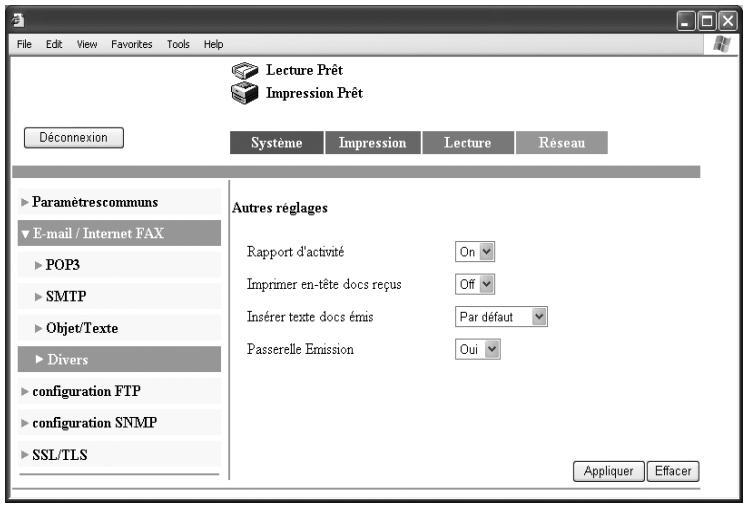 KONICA MINOLTA BIZHUB C224 - BIZHUB C224E - Spécifier des paramètres supplémentaires (divers) - 1