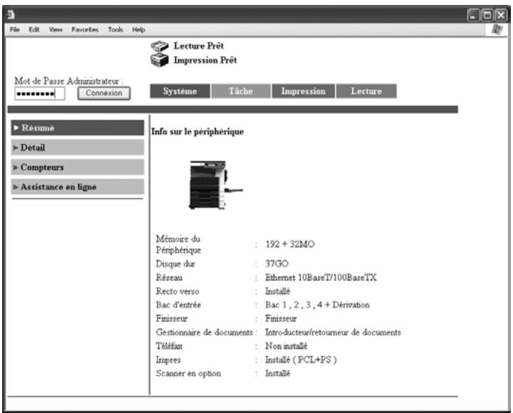 KONICA MINOLTA BIZHUB C224 - BIZHUB C224E - Connexion en mode administrateur - 1