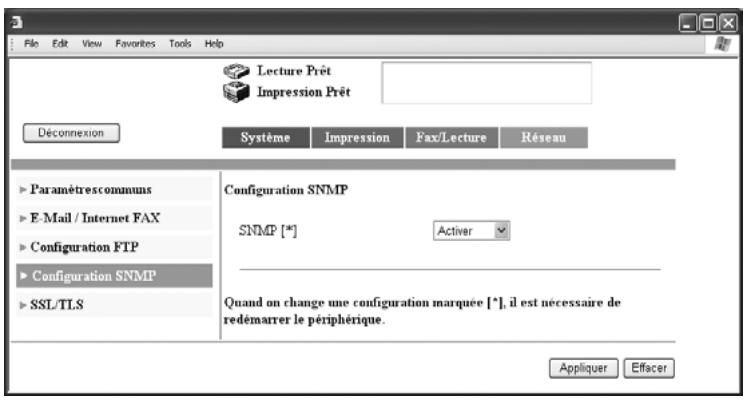 KONICA MINOLTA BIZHUB C224 - BIZHUB C224E - Spécifier le paramètre SNMP - 1