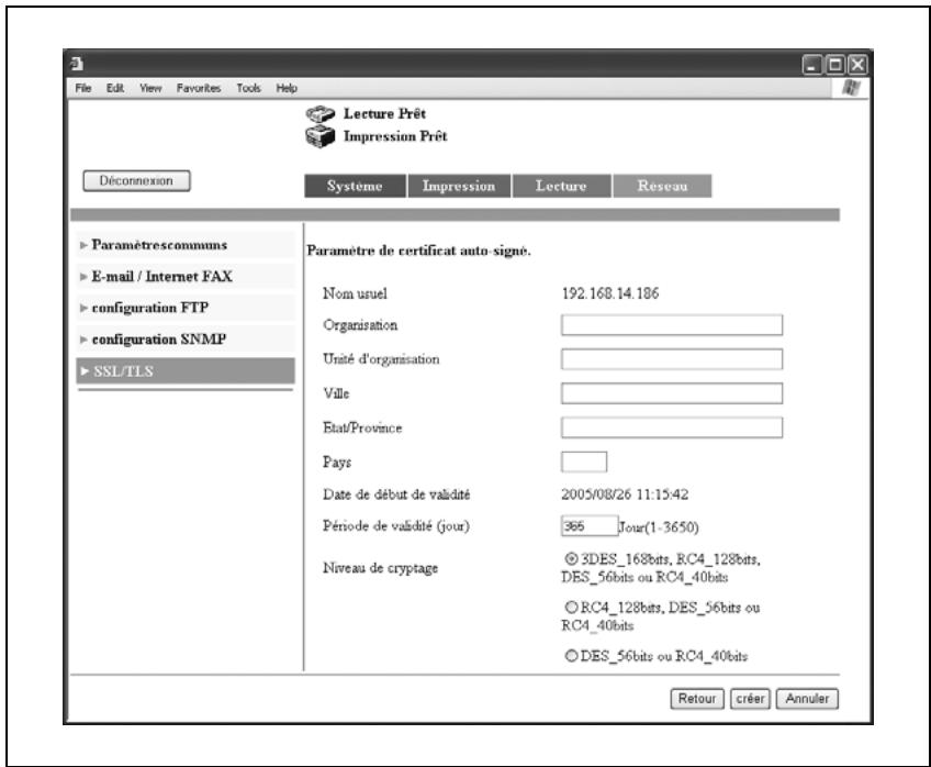 KONICA MINOLTA BIZHUB C224 - BIZHUB C224E - Lors de la création d'un certificat - 3