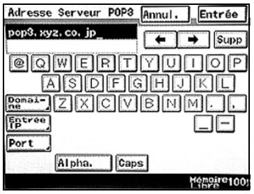 KONICA MINOLTA BIZHUB C224 - BIZHUB C224E - Adresse serveur POP3 - 3