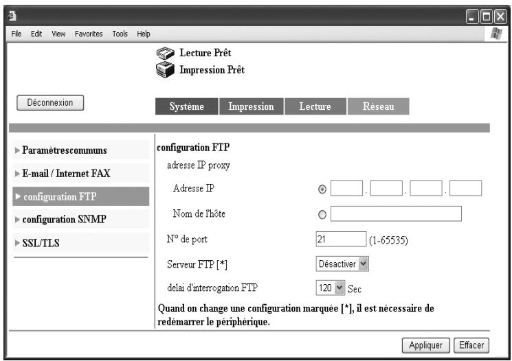KONICA MINOLTA BUSINESS HUB 282 & BIZHUB 282 - Spécifier la configuration FTP - 1