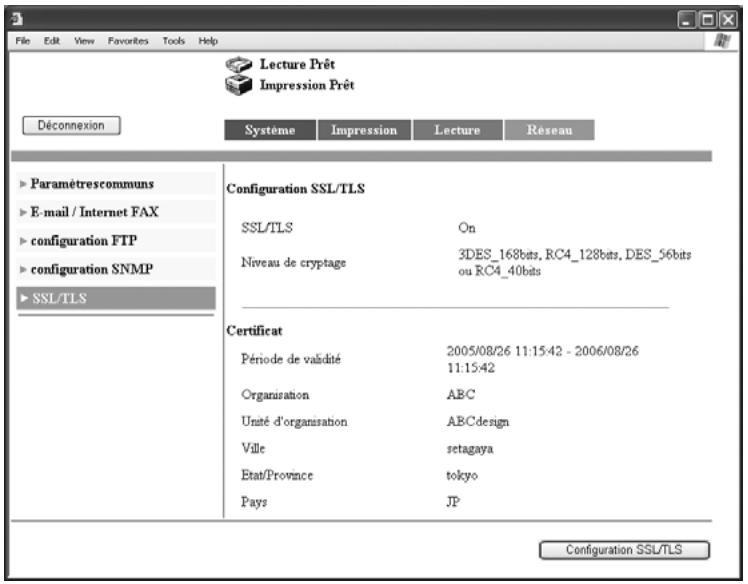 KONICA MINOLTA BUSINESS HUB 282 & BIZHUB 282 - Spécifier la configuration ssl/tls - 1