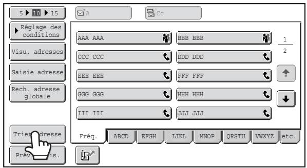 SHARP MX 2614 - Modification de l'affichage des touches express sur l'ecran du CARNET d'adresses - 1