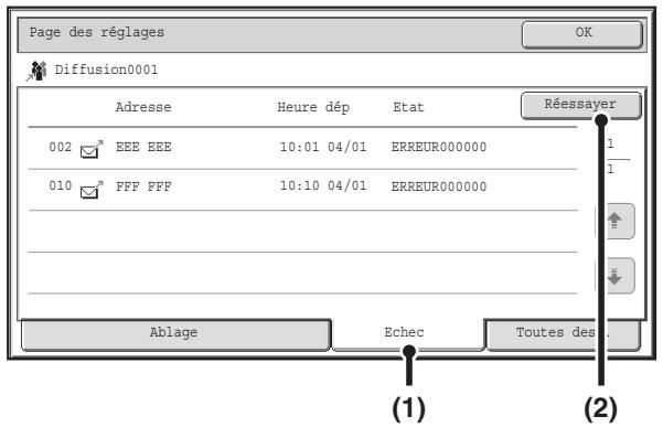 SHARP MX 2614 - Renvoyer les données vers les adresses de diffusion ayant échoué - 5