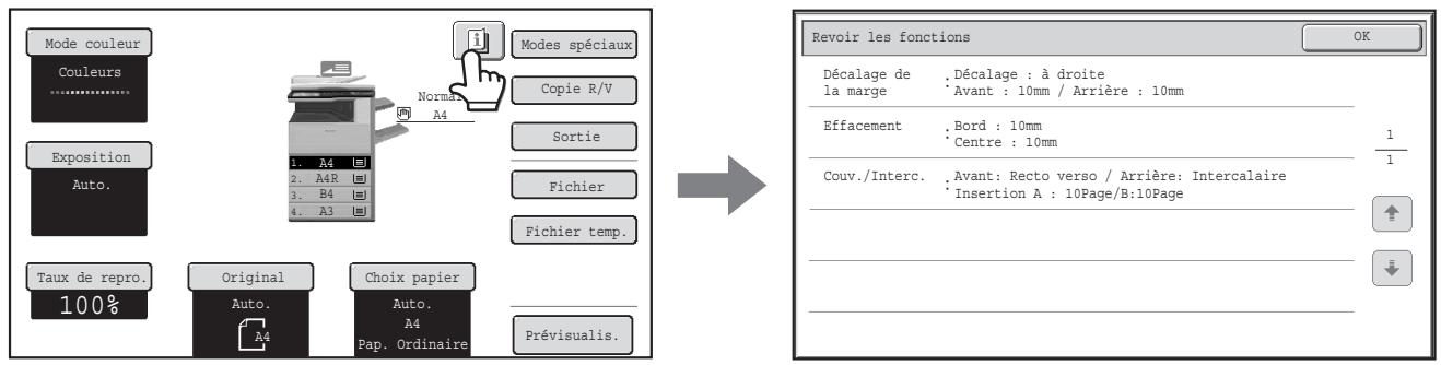 SHARP MX 2614 - Vérification des modes spéciaux sélectionnés - 1