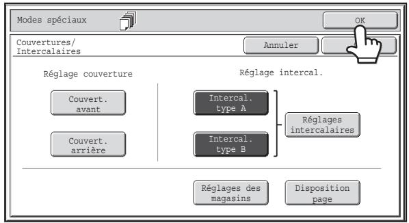 SHARP MX 2614 - Spécifiez le numéro des pages où insérer les intercalaires a et b. - 2
