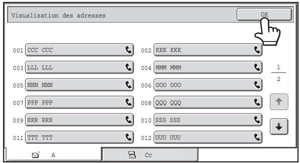 SHARP MX 2614 - Verification et suppression des destinations saisies - 2