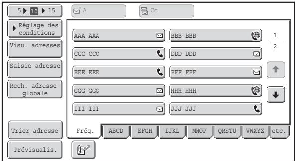 SHARP MX 2614 - RAPPEL d'une destination à PARTIR du CARNET d'adresses - 1