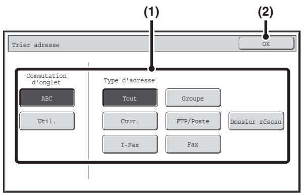 SHARP MX 2614 - Modification de l'affichage des touches express sur l'ecran du CARNET d'adresses - 2