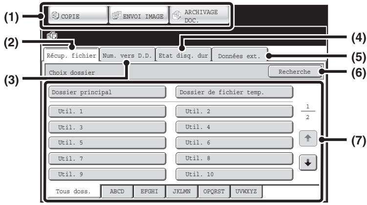 SHARP MX 2614 - Ecran de BASE du mode archivage de documents - 1