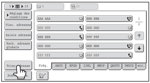 SHARP MX 2614 - Modification de l'affichage des touches express sur l'ecran du CARNET d'adresses - 1