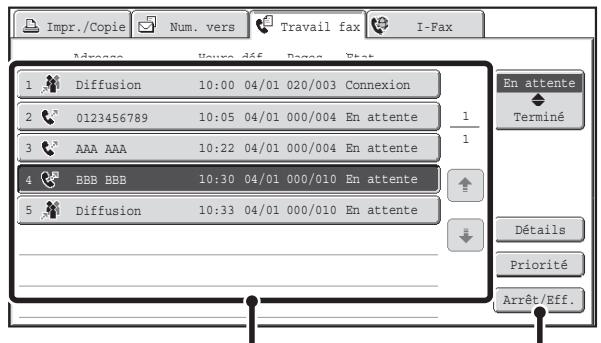 SHARP MX 2614 - ANNULATION D'UNE TÉLÉCOPIE EN COURS OU EN ATTENTE - 2