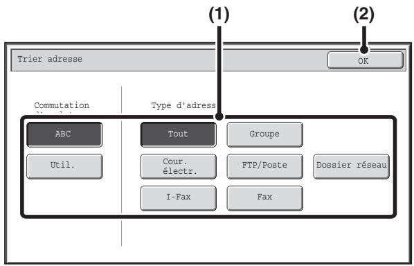 SHARP MX 2614 - Modification de l'affichage des touches express sur l'ecran du CARNET d'adresses - 2