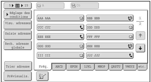 SHARP MX 2314 - RAPPEL d'une destination à PARTIR du CARNET d'adresses - 1