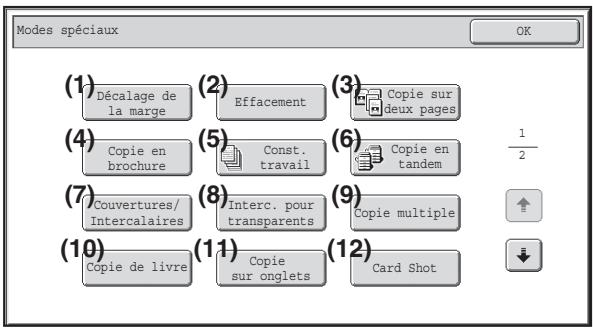 SHARP MX 2314 - Menu des modes spéciaux (1ER écran) - 2