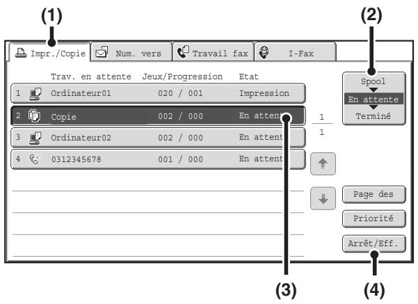 SHARP MX 2314 - Annulation d'un travail en attente dans la FILE d'attente - 2