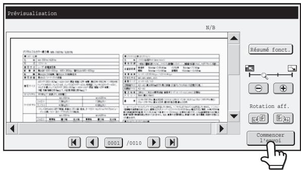 SHARP MX 2314 - Sélectionnez les paramètres de transmission et appuyez sur la touche [couleur] ou [NOIR et BLANC]. - 1