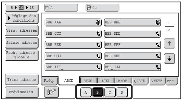 SHARP MX 2314 - Restreindre la plage de recherche de lettres - 1