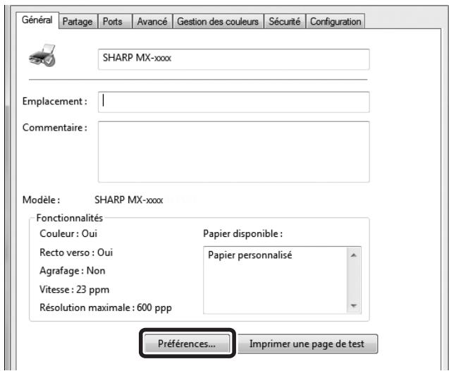 SHARP MX 2314 - Ouvrez la fenêtre des propriétés de l'imprimante. - 1