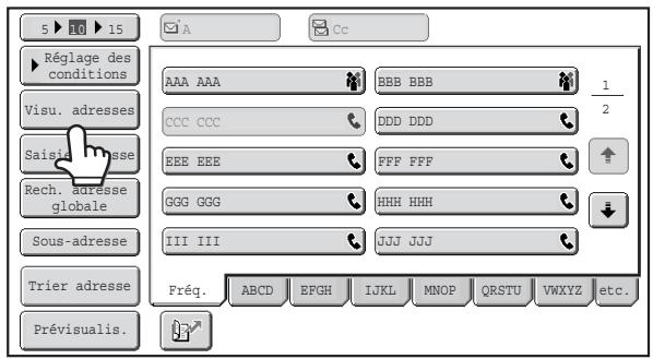 SHARP MX 2314 - Verification et suppression des destinations saisies - 1