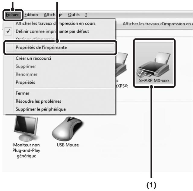 SHARP MX 2314 - Cliquez sur le bouton [Démarrer] (®, ), puis choisissez [Panneau de configuration] et [Imprimantes]. - 2