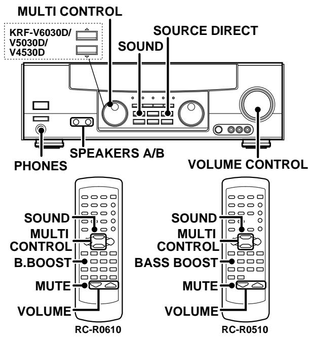 KENWOOD KRF-V4550D - Adjusting the sound - 1