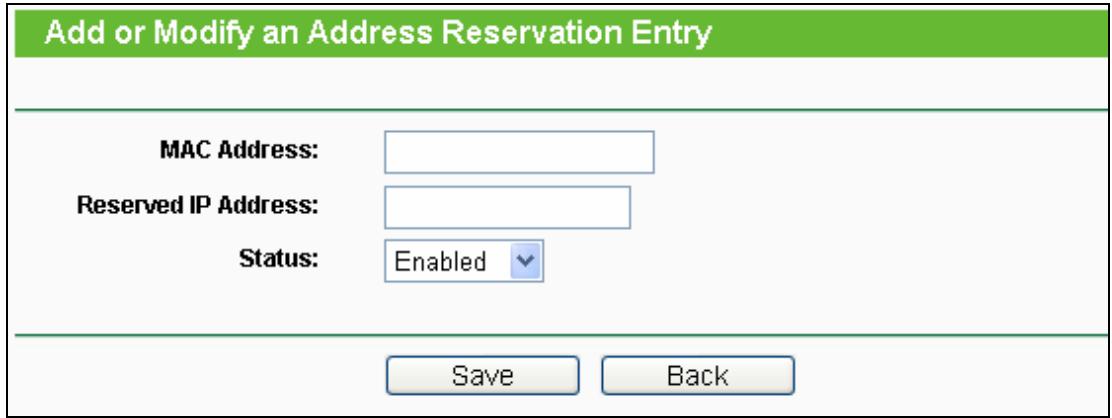 TP-LINK TL-WA801ND - To Reserve IP addresses: - 1
