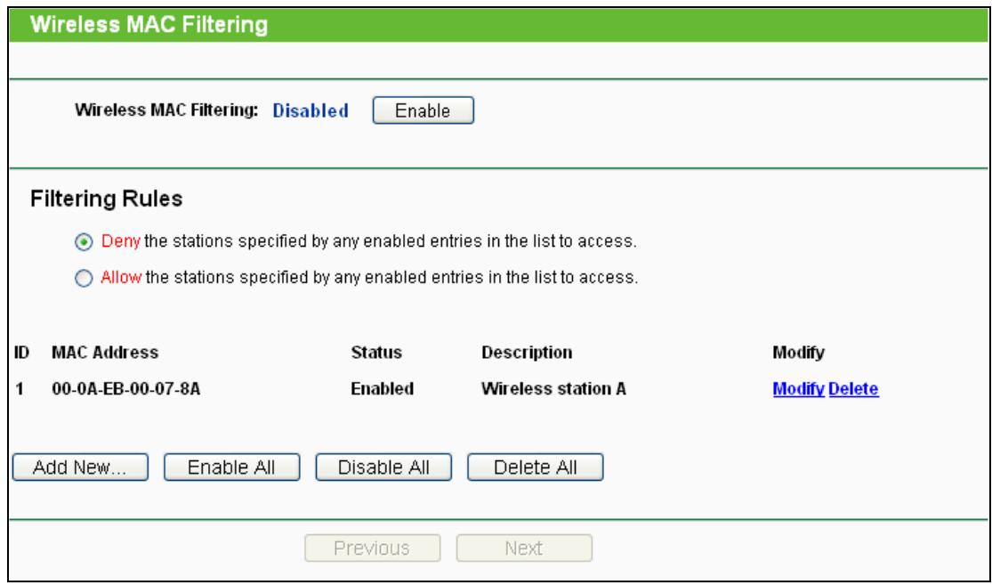TP-LINK TL-WA801ND - Wireless MAC Filtering - 1