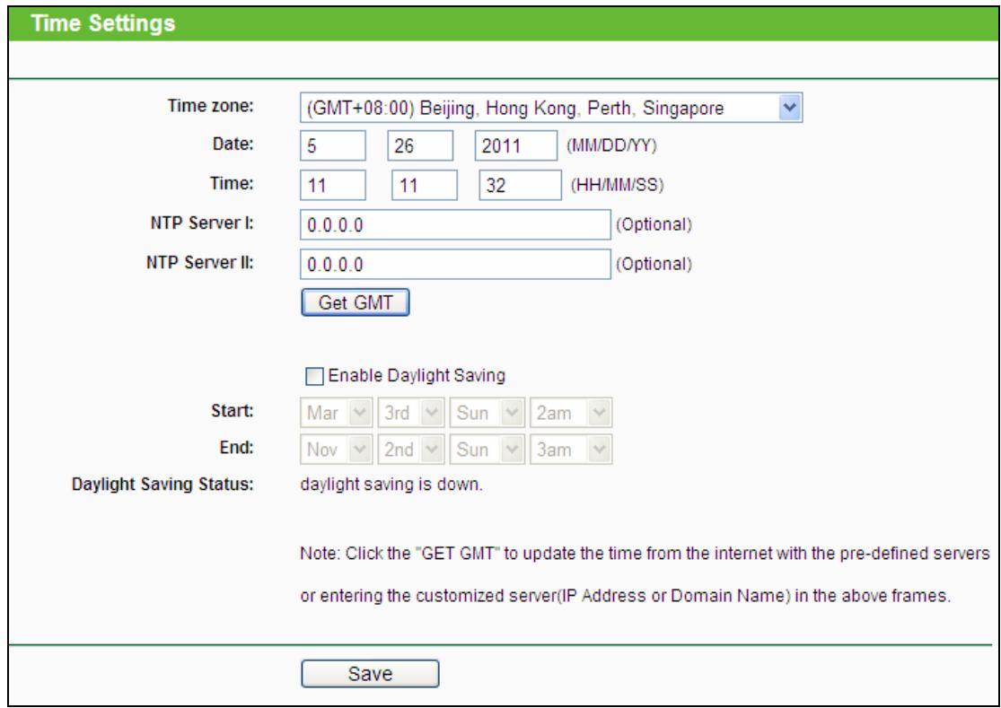 TP-LINK TL-WA801ND - Time Settings - 1