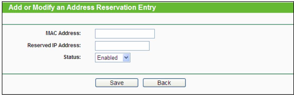 TP-LINK TL-WA801ND - To Reserve IP addresses: - 1