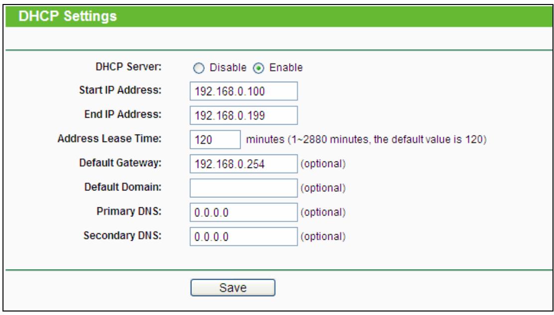 TP-LINK M7350 - DHCP Settings - 1