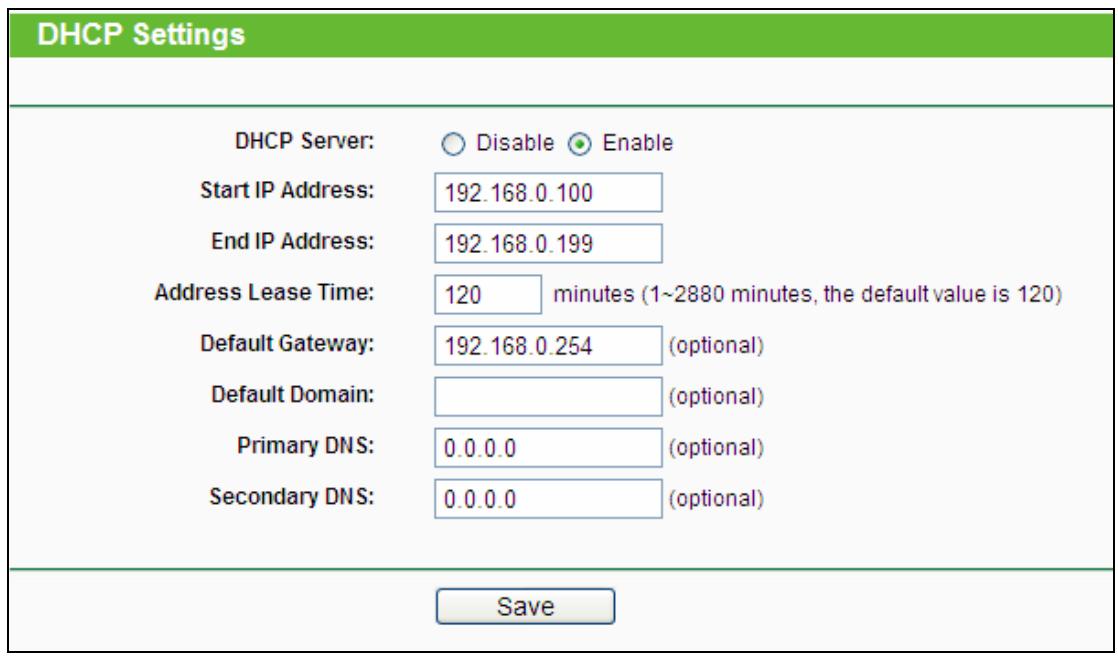 TP-LINK TL-MR3020  -  TL-MR3040 - DHCP Settings - 1