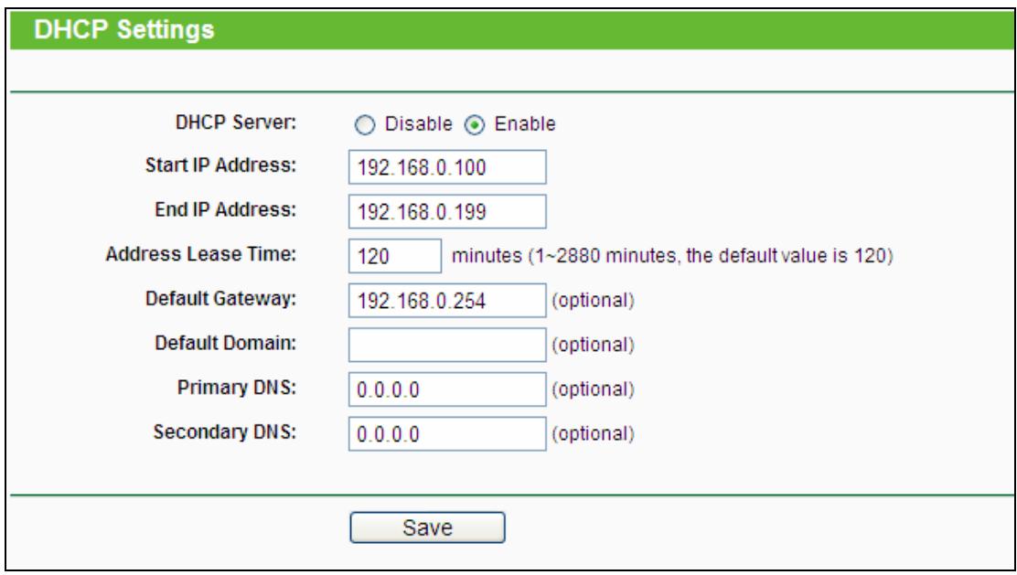 TP-LINK TL-MR3020  -  TL-MR3040 - DHCP Settings - 1