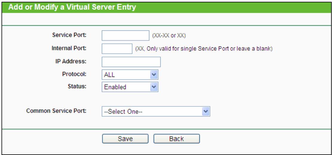 TP-LINK TL-MR3020  -  TL-MR3040 - To setup a virtual server entry: - 1