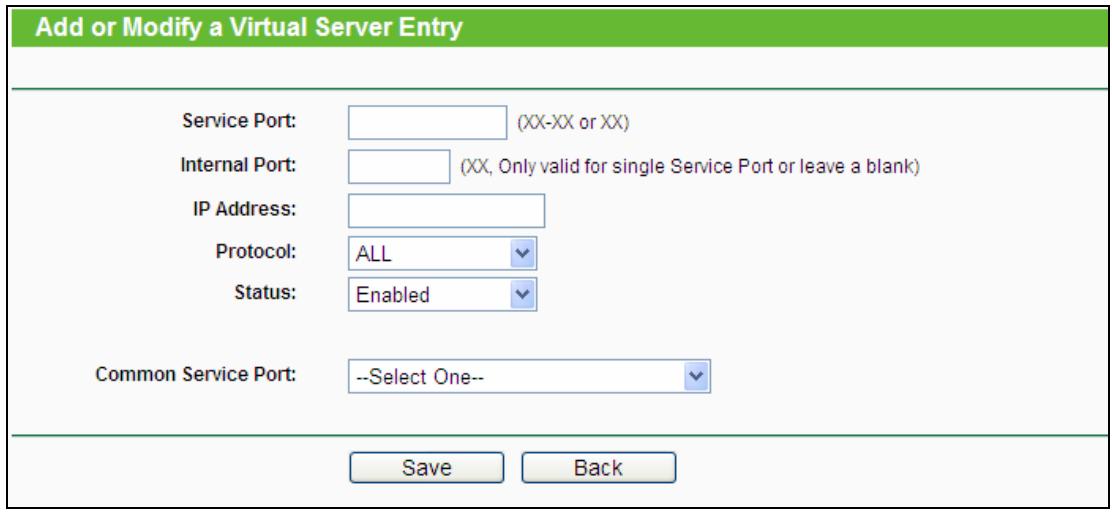 TP-LINK TL-MR3020  -  TL-MR3040 - To setup a virtual server entry: - 1