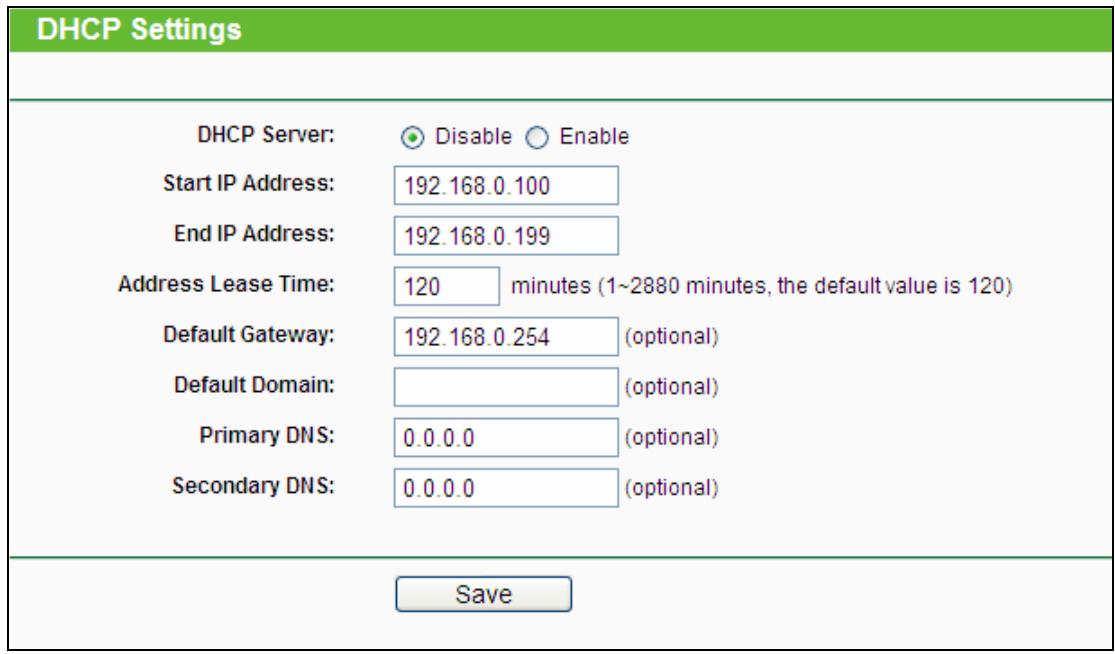 TP-LINK TL-MR3020  -  TL-MR3040 - DHCP Settings - 1