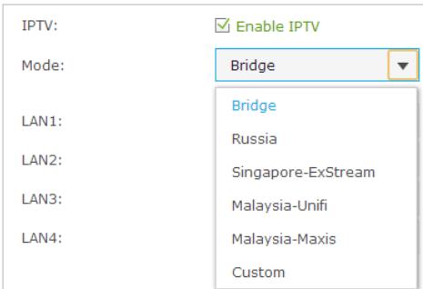 TP-LINK TL-MR6400 - If IGMP is not the technology your ISP applies to provide IPTV service: - 1