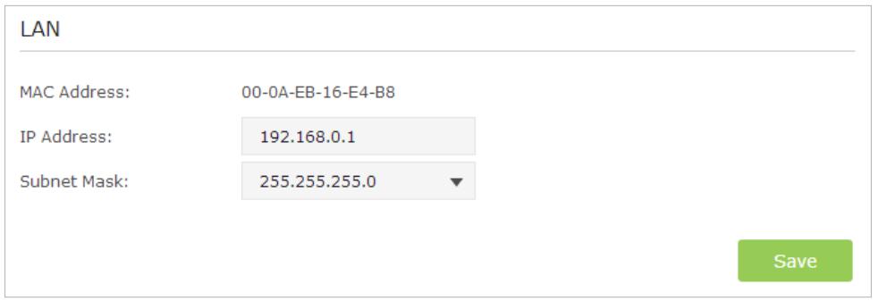 TP-LINK TD-W8961N - Change the LAN Settings - 1