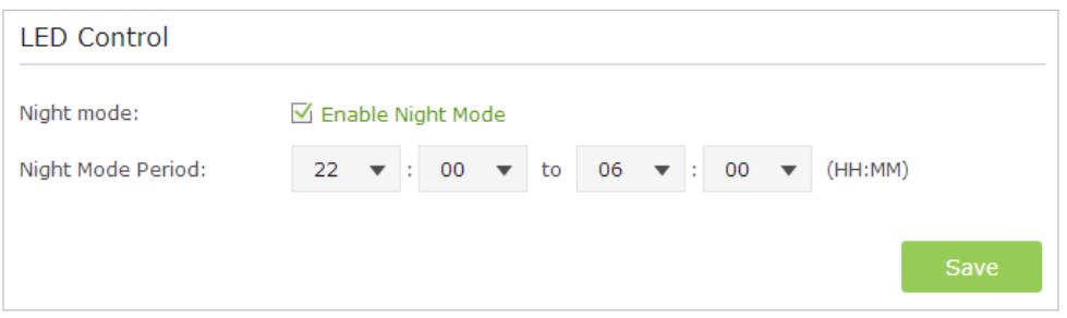 TP-LINK TD-W8961N - To turn off LEDs during Night Mode Period: - 1
