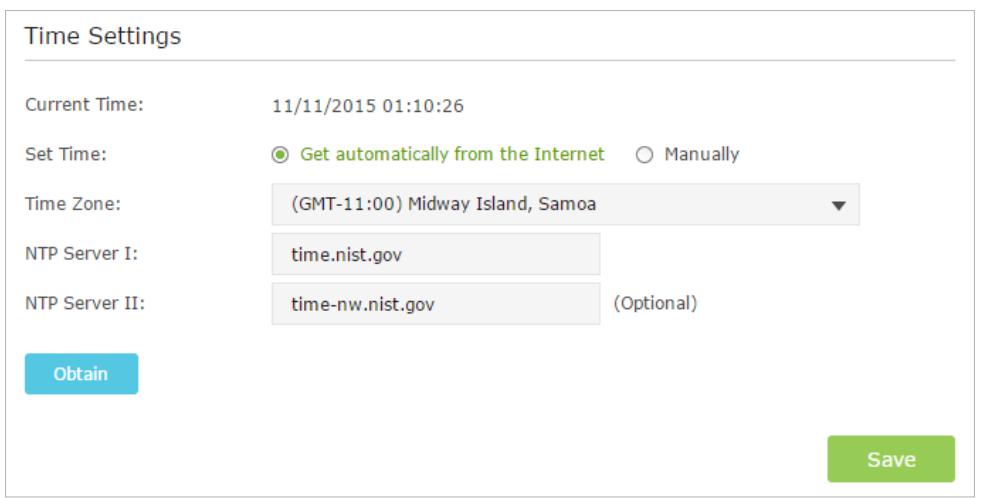 TP-LINK TD-W8961N - To get time from the Internet: - 1