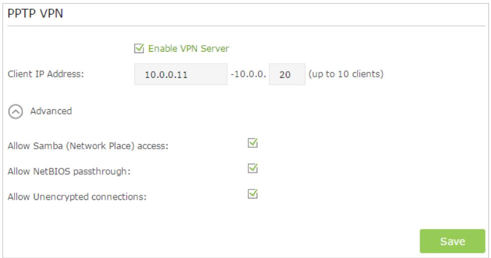 TP-LINK TD-W8961N - Step 1. Set up PPTP VPN Server on Your Router - 1